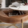 Sapphtopaz Coffee Table with Sturdy Base Elegant Center Table with Faux Marble Tod Contemporary Coffee Bar for Living Room - 2 of 4
