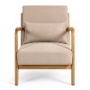 TOAOTBNBO Modern Leisure Accent Chair with Wood Legs, Comfortable Armchair with High Back Wide Single Sofa Chair for Living Room, Beige - 2 of 4