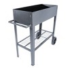 Gulches Mobile Metal Raised Garden Bed Cart with Legs, Elevated Tall Planter Box with Wheels,Dark gray - 2 of 4