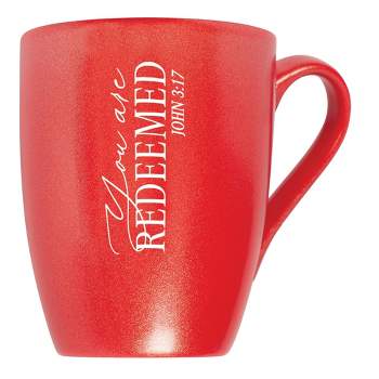 Elanze Designs You Are Redeemed John 3:17 Crimson Red 10 ounce New Bone China Coffee Cup Mug