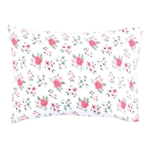Hudson Baby Infant Girl Cotton Toddler Pillow Case, Vintage Floral, One Size - 1 of 2