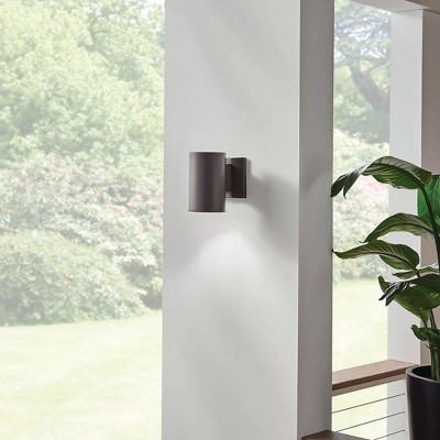 White Modern Cylinder Outdoor Wall Sconce
