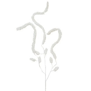 Northlight 52" White and Silver Glittered Weeping Christmas Pine Spray - 1 of 4