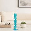 Glass Taper Candle Holder - Elegant Glass Candlestick - Decorative Home & Office Accent - Stylish Modern Design for Living Room & Bedroom - 3 of 4