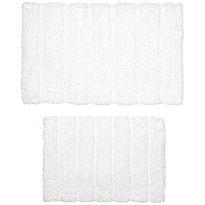 The Lakeside Collection Set of 2 Luxury Stripe Bath Rugs