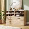 4 Drawers Dresser with 6 Open Cubbies, 47" Wide Long Dressers Organizer, Modern TV Stand, Chest of Drawers for Living Room - 3 of 4