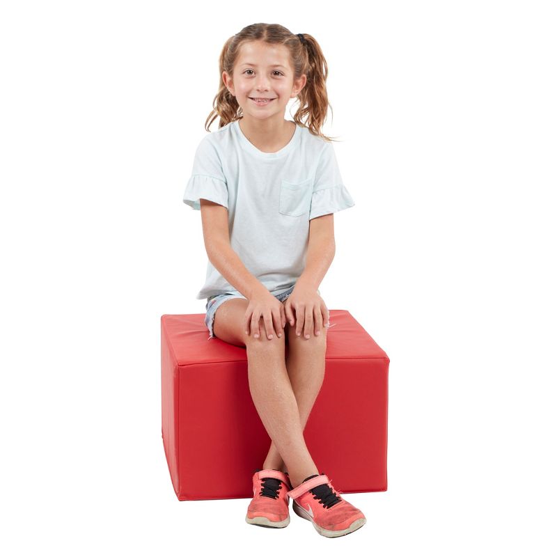 ECR4Kids SoftZone Square Foam Ottoman, Flexible Seating, 12in Seat Height, 4-Piece, 4 of 14