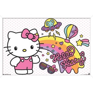Trends International Hello Kitty - Retro Rainbow Framed Wall Poster Prints - 1 of 4