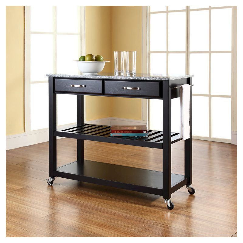 Solid Granite Top Kitchen Cart/Island with Optional Stool Storage - Crosley, 6 of 9