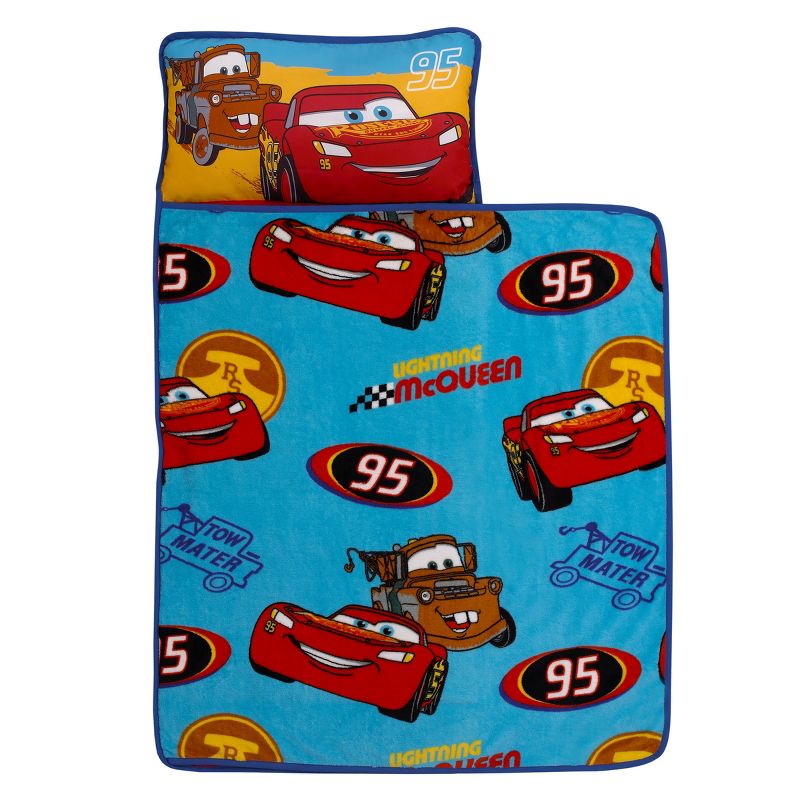 Disney Cars Radiator Springs Blue and Red Lightning McQueen and Tow-Mater Toddler Nap Mat, 1 of 8