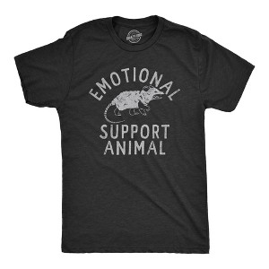 Mens Emotional Support Animal T Shirt Funny Mean Possum Joke Tee For Guys - Crazy Dog Men's T Shirt - 1 of 4