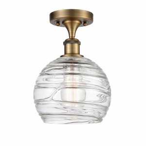 Athens Deco Swirl - 1 Light Semi-Flush Mount In Industrial Style-13 Inches Tall and 8 Inches Wide - 1 of 1