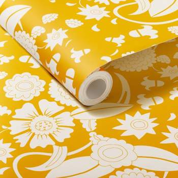 Idris Flower Wallpaper Pharaoh Gold - Opalhouse™ designed with Jungalow™