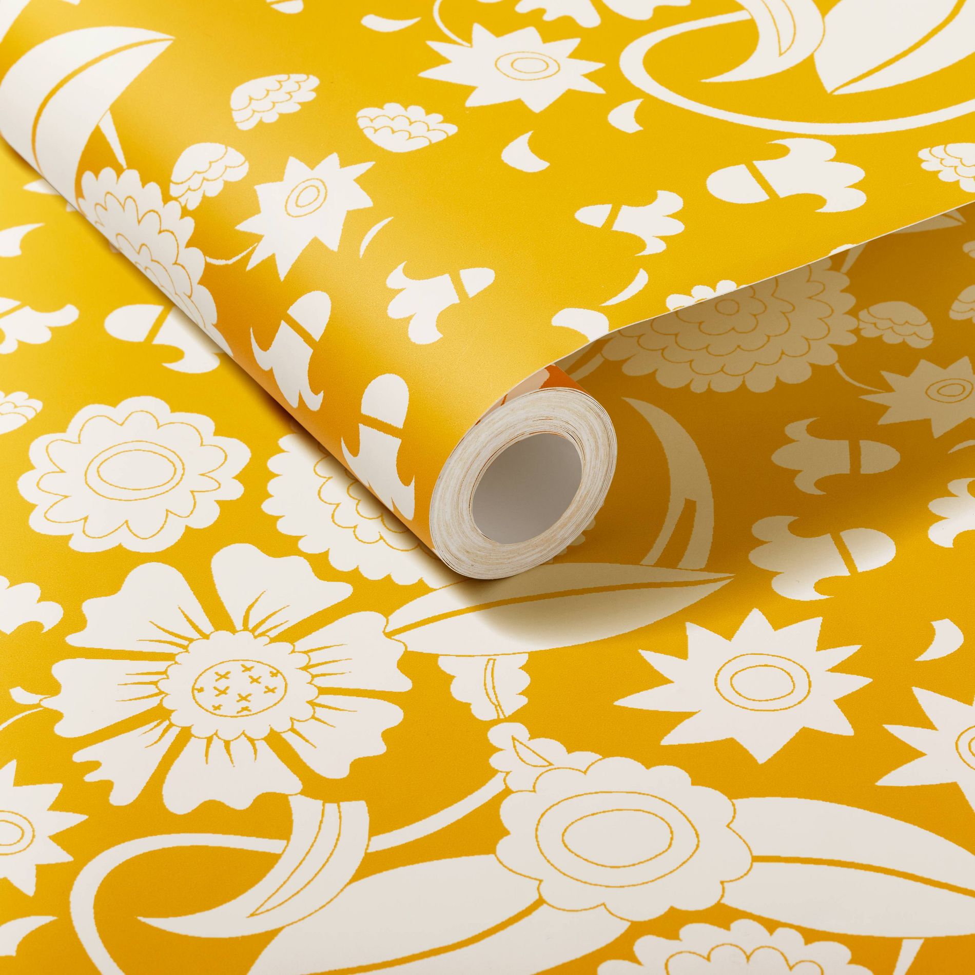 Idris Flower Wallpaper Pharaoh Gold - Opalhouse™ designed with Jungalow™: Removable Vinyl, Self-Adhesive, Botanical Pattern