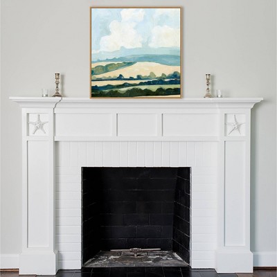 Fieldscape II Blue and Green Canvas Wall Art with Float Frame