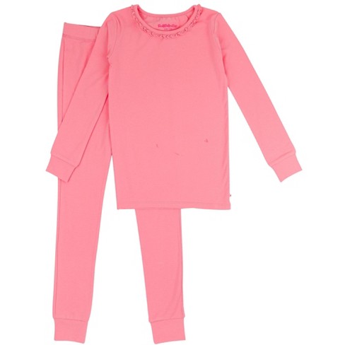 Rufflebutts Modal Blend Big Girls Ruffle Long Sleeve Pajama Set Bubblegum Pink 5 6 Target