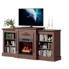 Acekool 67" Electric Fireplace TV Stand, Gray Media Console with Mantel & Cabinets, 18" Remote Fireplace Insert, Entertainment Center - 3 of 4