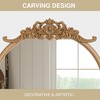 36"x24" Arched Bathroom Mirror with Wood Frame, Rattan Wall Mounted Vanity Mirror for Bedroom Living Room Entryway, Natural color - 4 of 4
