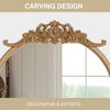 36"x24" Arched Bathroom Mirror with Wood Frame, Rattan Wall Mounted Vanity Mirror for Bedroom Living Room Entryway, Natural color - image 4 of 4