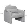 CAVINAS Upholstered Accent Chair with Arms and Pillow,Modern Teddy Fleece Arm Chairs for Bedroom,Reading Room,Gray/Beige/Pink - 3 of 4