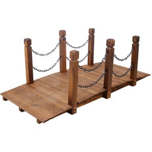 Gulches Garden Bridges: Elegant Metal & Wood Footbridges with Safety Siderails - 1 of 4