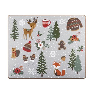 C&F Home Woodland Christmas Hardboard Placemats Set of 6 - 1 of 2