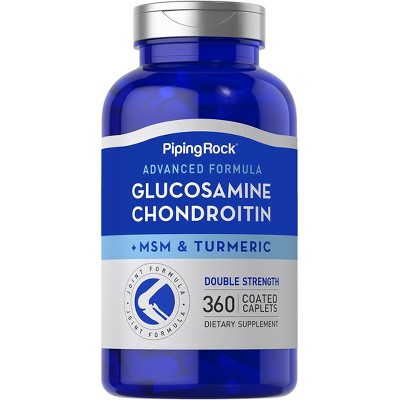 Piping Rock Glucosamine Chondroitin MSM Plus Turmeric | 360 Coated Caplets