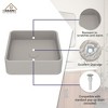 CASAINC 15" Square Concrete Vessel Sink with Pop up Drainer Included - 3 of 4