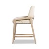Jennifer Taylor Home Arizona 25.5" Solid Ash Wood Upholstered Counter Stool with Rope Detail, Crème de la Crème White Faux Fur - 3 of 4