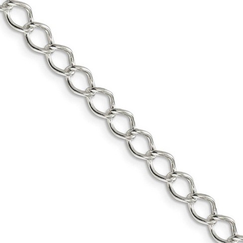 Black Bow Jewelry 5.75mm Sterling Silver Solid Fancy Open Curb Chain Necklace - image 1 of 4