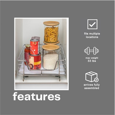 Chrome-Plated Steel Single Tier Under-Cabinet Organizer