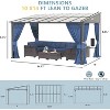 ALAULM 10’ x 14’ Wall Mount Gazebo Outdoor Pergola, Lean to Gazebo Canopy Awnings with Sloped Roof and Steel Frame - 2 of 4