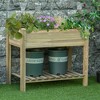 Outsunny Raised Garden Bed, Elevated Wood Planter Box with Legs and Storage Shelf for Backyard, Patio, Balcony for Vegetables, Herbs, and Flowers - 3 of 4