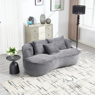 Runesay Dark Gray Bean Bag sofa Lazy Sofa for Adults and Kids