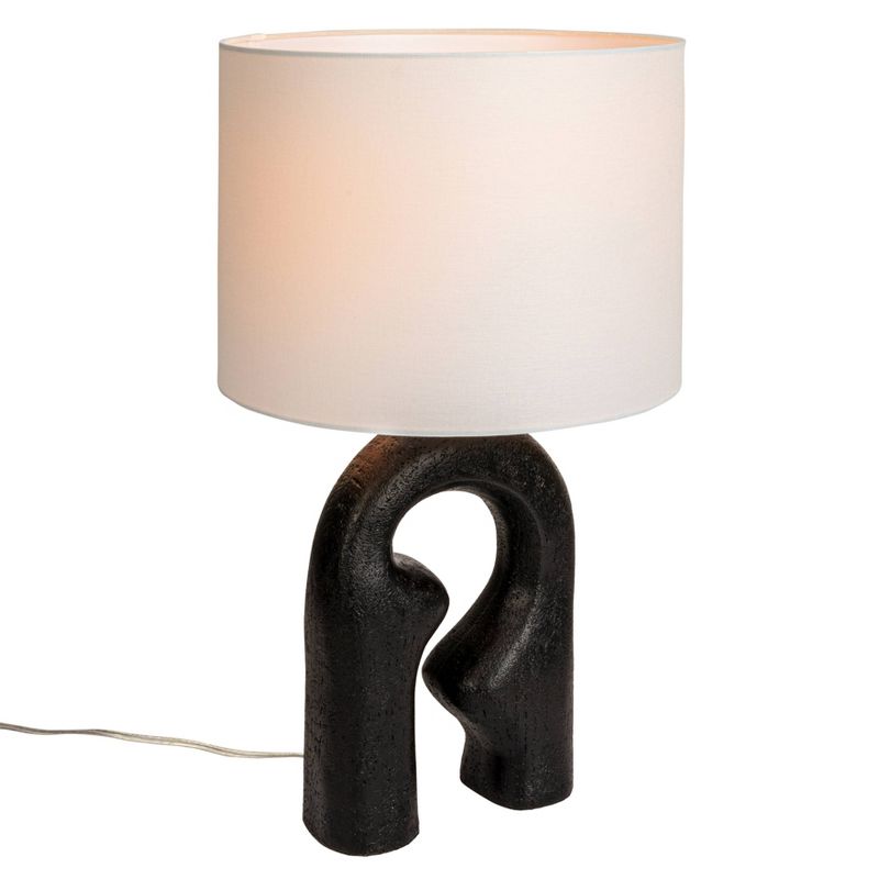 Storied Home Modern Abstract Sculptural Table Lamp with Drum Shade, 2 of 9