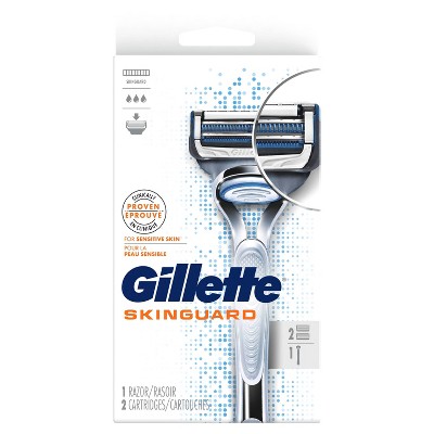 Gillette SkinGuard Men's Razor - 1 Handle + 2 Razor Blade Refills