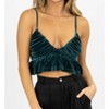 Women's VELVET RUFFLED CROPPED TOP - Blue Blush - 2 of 4