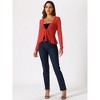 INSPIRE CHIC Women's Long Sleeves Self Tie Ruffle Mesh Casual Bolero Cardigan - 4 of 4