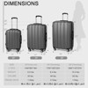 KTMBDW Luggage Set of 3 Hardside Suitcase Sets with TSA Lock, 4 Spinner Wheels, ABS Lightweight Trolley Travel Case for Business Trip,Smoky (20/24/28) - 3 of 4