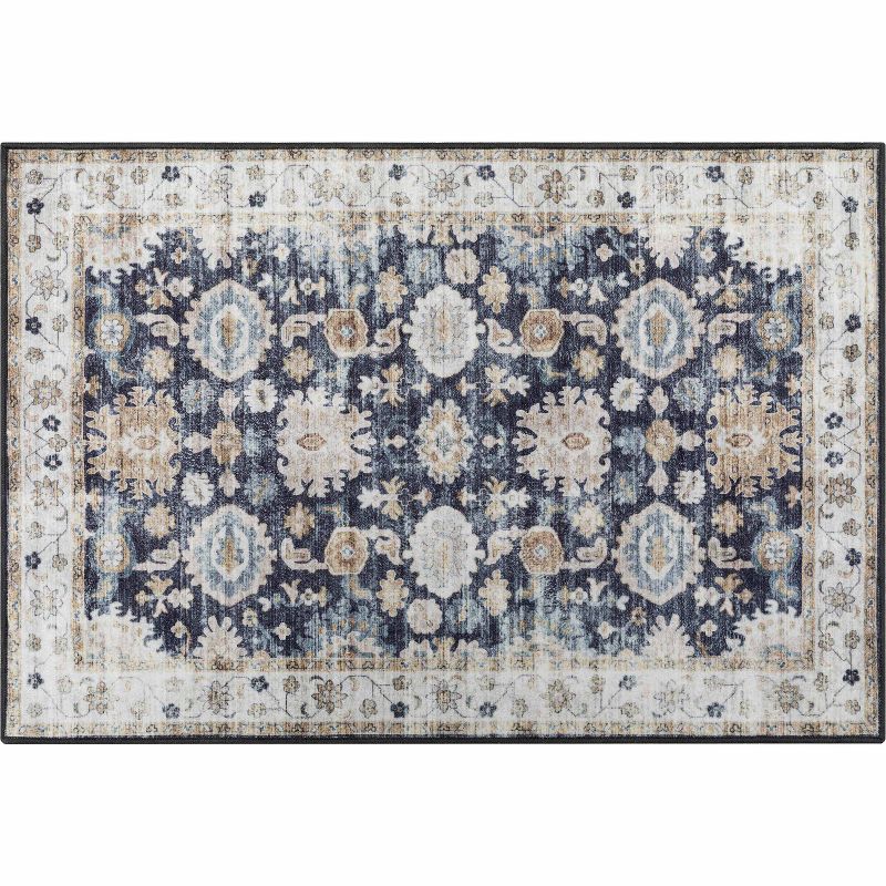 Well Woven Elle Basics Gala Non-Slip Rubber Backed Washable Modern Vintage Area Rug for Bedrooms, Living Room, Dining Spaces, Kitchens & Entryways, 1 of 10