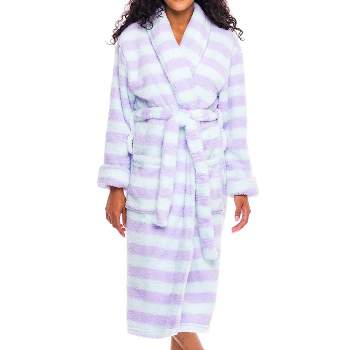 Women's Fuzzy Plush Fleece Winter Robe, Warm Soft Bathrobe for Her