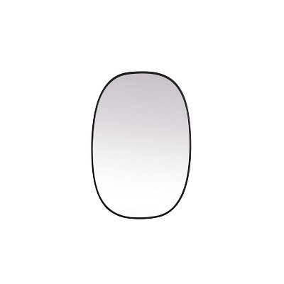 Elegant Lighting Metal Frame Oval Mirror 27x40 Inch in Black