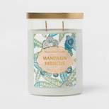 21.5oz Core Lidded Glass Jar Candle Mandarin Hibiscus Pink - Opalhouse™
