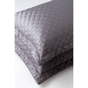 Standard Quilted Pillow Sham Charcoal - Nikki Chu, Grey