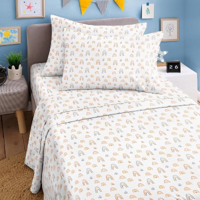 Kids 4 Piece Bed Sheet Set - Cute & Cozy Wrinkle-Resistant with Vibrant Designs - CGK Linens.