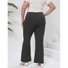 Womens Plus Size Flare Pants Tie Front Fashion Outfits Pockets Spring Fall Pants Slim Business Casual Work Pants - 3 of 3