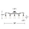 Pro Track Leaf and Vine 5-Head LED Bulbs Ceiling Track Light Fixture Kit Directional Oil Rubbed Bronze Finish White Glass Traditional Kitchen 36" Wide - image 4 of 4