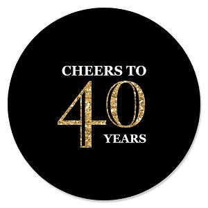 Big Dot of Happiness Adult 40th Birthday - Gold - Birthday Party Circle Sticker Labels - 24 Count - 1 of 4