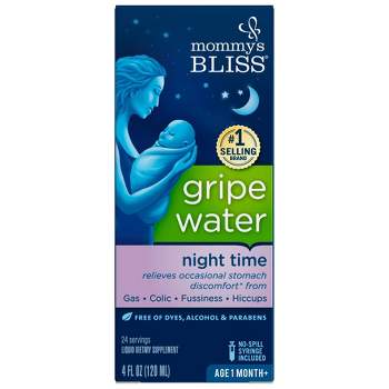 Mommy's Bliss Gripe Water Night Time for Colic, Gas or Stomach Discomfort - 4 fl oz