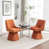 SEYNAR Modern Velvet 360 Degree Swivel Armless Dining chair Set of 2 - 2 of 4